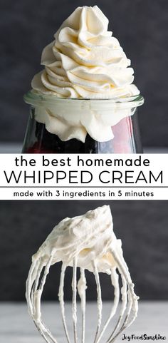 the best homemade whipped cream made with 3 ingredients in 5 minutes