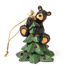 Bearfoots Tree Topper Bear Ornament by Big Sky Carvers Bears Photos, Bearfoots Bears, Black Bears, Mountain Decor, Bear Carving, Christmas Planning, Bear Christmas, Bear Decor, Lodge Decor