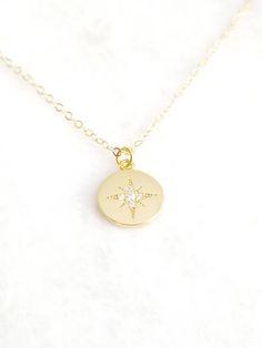 Star Necklace, North Star Gold Necklace, Cubic Star Necklace, arrow pendant, Polaris Necklace Easy to stack with other necklaces and goes with everything in your wardrobe. ✦ Pendant Size: .3 inches x .39 inches or 7.8 mm x 10.5 mm ✦ Gold Filled Chain ✦ Length: Please choose from the length option. ✦ Beautifully gift wrapped in a gift box with a ribbon. Star-shaped Compass Design Necklace For Gift, Star-shaped Compass Necklace As A Gift, Star-shaped Compass Necklace As Gift, Star-shaped Compass Design Necklace As Gift, Star-shaped Compass Necklace Gift, Star Gold Necklace, Star Gifts, Mom Jewelry Personalized, Grandmother Jewelry