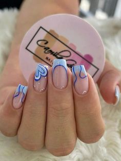 Nails For A Party, Rectangle Nails Design, Nail On Short Nails, Cute Nails For Moms, Cute Party Nails, Square Nails Cute Designs, Cute Square Fall Nails, Cute Summer Nails Ideas, Nails With Dates On Them