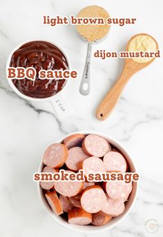 the ingredients needed to make bbq sausage