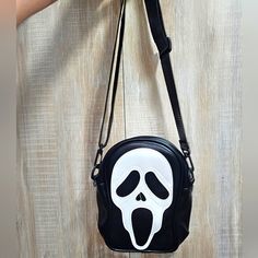 Ghostface Crossbody Or Shoulder Bag Scream Halloween Spooky Casual Black Halloween Bag, Casual Black Bag For Halloween, Novelty Black Bags For Halloween, Novelty Black Halloween Bags, Bible Study Tote Bag, Brown Crossbody Purse, Scream Halloween, Lv Pochette, Juicy Couture Purse