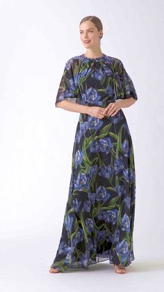 Affordable Formal Dresses, Iris Print, Formal Cocktail Party, Black Chiffon, Jewel Neckline, Charm Making, Chiffon Gown, Bride Dresses, Bar Mitzvah