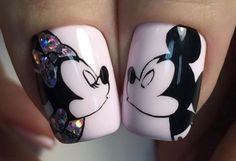 Mickey Mouse Nail Art, Summer Acrylic, Nail Drawing