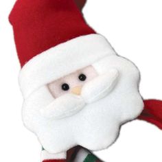 a close up of a stuffed santa clause