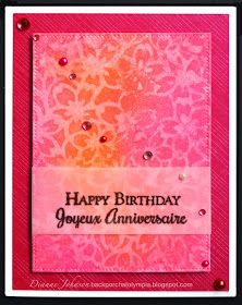 a pink and orange card with the words happy birthday, joyous anniversary on it