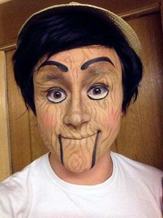 Wooden boy Puppet Makeup, Shrek Jr, Shrek Costume, Wooden Dummy