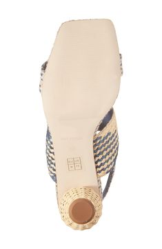 With a cushy insole, this casual sandal offers lasting comfort to be a weekend wardrobe favorite. 2" heel Leather and synthetic upper/leather lining/rubber sole Imported Vacation Sandals With Block Heel And Removable Insole, Vacation Sandals With Removable Insole And Block Heel, Neutral Straw Sandals With Cushioned Footbed, Natural Straw Sandals With Cushioned Footbed, Natural Straw Sandals With Removable Insole, Summer Vacation Woven Leather Slingback Sandals, High Heel Sandals With Removable Insole In Natural Color, High Heel Synthetic Sandals With Woven Sole, Open Toe Synthetic Heels In A Neutral Color