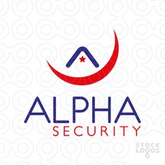 the logo for a security company that has been designed to look like a crescent with stars and