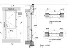 an architectural drawing shows the details of different structures and features for each section of the building