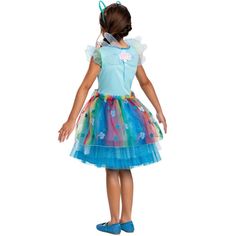 If you love Rainbow Dash from the My Little Pony series, you will absolutely love this cute costume! This costume takes Rainbow Dash's signature blue and rainbow appearance and turns it into a sparkly rainbow tutu dress! All your friends will love your cute costume! It's perfect for a My Little Pony themed birthday party, Halloween, or dress up fun! Pony Play, My Little Pony Rainbow Dash, Unicorn Accessories, Stage Beauty, Rainbow Purses, Love You Cute, Liquid Hair, Scary Mask, Endless Opportunities