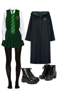 Harry Potter Uniform, Harry Potter Cursed Child, Slytherin Clothes, Slytherin Outfit, Harry Potter London, Slytherin Fashion, Hogwarts Uniform, Harry Potter School, Stile Harry Potter