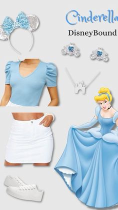 the disney princess costume is shown with accessories