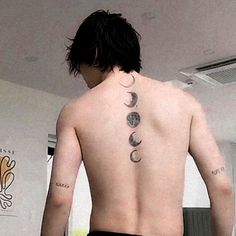 the back of a man with tattoos on his body