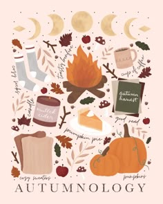 an autumn card with the words, happy thanksgiving