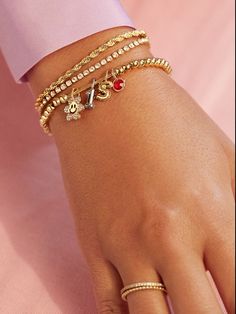 Celebration Charm | BaubleBar Baublebar Bracelet, Bauble Bar, Aye Aye, Know Your Worth, Charms Bracelets, Necklaces Gold, Custom Charms, Gold Link, Gold Charm Necklace