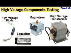 three different types of voltages are shown in this graphic above the words, high voltage components testing and capacitor