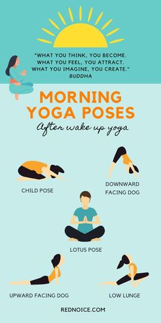 the benefits of morning yoga poses for your body and mind - infographical poster