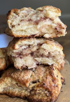 several pastries stacked on top of each other