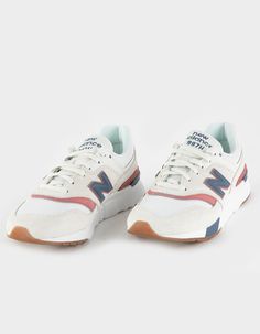 NEW BALANCE 997H Womens Shoes - WHT/NVY | Tillys New Balance 997h Women Outfit, New Balance 997h Women, New Balance Outfits, Shoe Ideas For Women, Womens New Balance Shoes, Preppy Sneakers, New Balance 997h, Bold Shoes, Pretty Shoes Sneakers