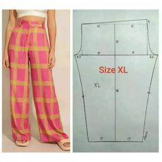 the size and measurements of this pants are shown in two different views, one is for women