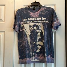 Never Worn Purple Cotton Grunge T-shirt, Purple Grunge T-shirt For Summer, Casual Hand Dyed Purple Tops, Rolling Stones Tshirt, Tie Dyed, Rolling Stones, Blue And Purple, Dye, Womens Tops