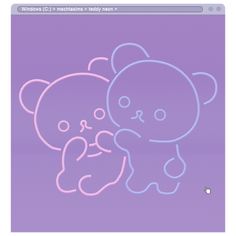 a drawing of two teddy bears on a purple background