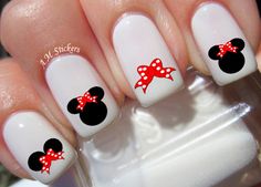 Disney Nail Decals, Mickey Mouse Nails, Minnie Mouse Nails, Cruise Nails, Mickey Nails, Bow Nail Art, Unicorn Nails, Nail Art Disney, Purple Nail