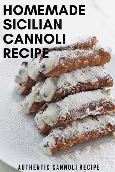 homemade sicilian cannoli recipe on a white plate