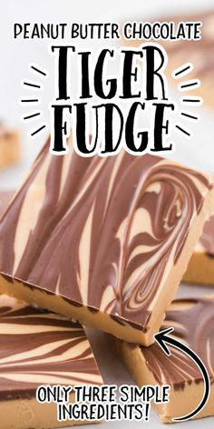 peanut butter chocolate tiger fudge is the only three simple ingredients you'll ever need