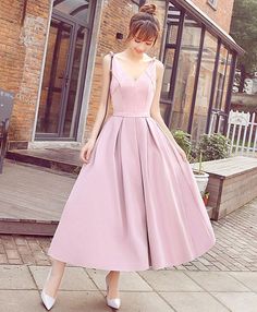 Pink Prom Dresses Short, Prom Dress Cheap, Prom Dresses Pink, Y2k Aesthetic Fashion, Prom Dress Evening, 60's Dress, V Neck Prom Dresses, Cheap Evening Dresses, Evening Dresses Short