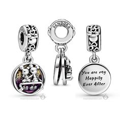 798866C01 Disney Mickey & Minnie silver dangle-PANDORA-Swag Designer Jewelry Pandora Collection, Disney Memories, Pandora Disney, Disney Jewelry, Pink Enamel, Mickey Minnie, Dangle Charms