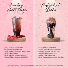 an advertisement for a smoothie shop with two different drinks in it and the same one is