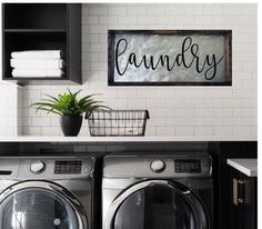 a washer and dryer in a laundry room