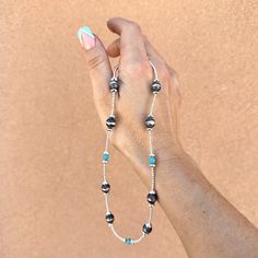 The newest Turquoise daily essential has arrivedddd! Beaded with a mix of tiny Sterling Silver beads, Navajo Pearls and genuine blue Turquoise. All the silver is 925 Sterling, of course ;) Length: 16'' chain Fine Necklace, Navajo Pearls, Daily Essentials, Blue Turquoise, Sterling Silver Bead, Turquoise Blue, Silver Beads, Turquoise, Beads