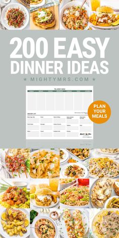 Dinner Ideas and Meal Planner Fresh Dinner Ideas, Easy Family Dinner Ideas, Meal Planner Printable Free, Printable Meal Planner, Easy Family Dinner, Family Dinner Ideas, Weekly Meal Plan, Easy Family Dinners