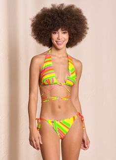 Maaji Magnetic Super 70S Sliding Halter Bikini Top Eco Swimwear, Beach Looks, Bathing Suits Bikinis, Reversible Swimwear, Unique Ring, Triangle Top, Beach Look, Unique Rings, Bathing Suits