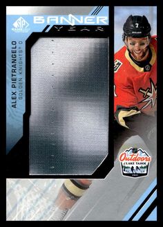 the hockey card features an image of a player