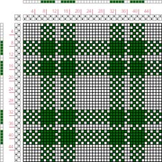 a cross stitch pattern in green and white