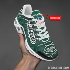 New York Jets NFL Premium Air Max Plus Sport Sneakers For Fan Gifts Casual Running Shoes With Boost Midsole For Sports, Breathable Low-top Sneakers For Sports Events, Lace-up Synthetic Sneakers For Sports, Synthetic Lace-up Sneakers For Sports Events, Sporty Custom Sneakers With Air Max Cushioning, Low-top Synthetic Running Shoes For Sports, Synthetic Sneakers For Sports Events, Synthetic Low-top Running Shoes For Sports Events, Synthetic Low-top Running Shoes For Sports