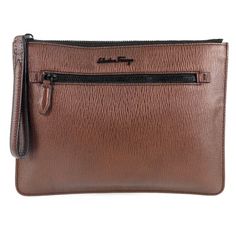 Salvatore Ferragamo Clutch bag from Japan Description Store Item No. 55140456 Brand Salvatore Ferragamo Material Calfskin Color Brown Size(CM) H:21cm x W:28.5cm Size(Inch) H:8.3 x W:11.2inch javascript:; specification Closing ceremony：fastener Outside： interior zip pocket x 1 Inside： accessories none Condition Rank B+ Exterior：Fine Scratch、Chipping Condition rank N NewBrand new with tags. S New / Unused New item, but may have insignificant scratches or slight discoloration due to storage or disp Designer Brown Shoulder Bag Pouch, Designer Brown Pouch For Daily Use, Designer Leather Shoulder Pouch, Designer Leather Rectangular Pouch, Luxury Shoulder Bag With Coin Pocket For Business, Luxury Bags With Coin Pocket For Travel, Luxury Travel Bag With Coin Pocket, Designer Rectangular Shoulder Bag With Coin Pocket, Designer Leather Shoulder Bag With Coin Pocket