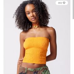 Recently Bought, Never Worn, Still Tags, Just Too Big On Me Orange Tube Top, Orange Fits, Cute Summer Tops, Spandex Top, Urban Outfitters Tops, Tube Top, Color Orange, Top Styles, Fitness Models