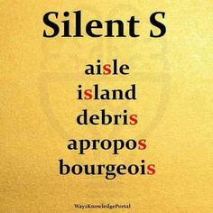 an old book with the words silent s and also island deliris, apropos bourgeois