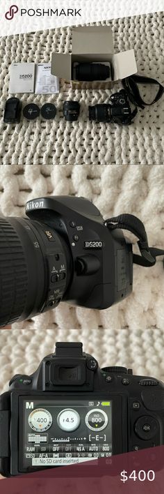 Nikon D5200 Kit Beginner Camera, Lens Cap, Macro Lens, F 1, Sd Card, Bubble Wrap, Nikon, Cameras