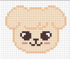 a cross stitch pattern with a teddy bear's face