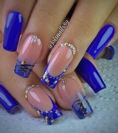 Fancy Nail Art, Red Acrylic Nails, Classy Nail Designs, Blue Acrylic Nails, Blush Nails, Nail Art Designs Diy