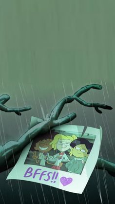 the simpsons character is holding up a newspaper in the rain