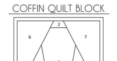 an image of the coffn quilt block with numbers and instructions to make it