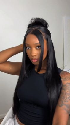 #unicehair #unicehairwigs #unicebyebyeknotswig #byebyeknotswig #knotlesswig Closure Styles Ideas, Classy Wigs For Black Women, Glueless Wig Hairstyles, Easy Wig Hairstyles, Half Up Half Down Hair Wig, Half Up Half Down Frontal Wig, Installation Hairstyles, Baddie Wig Hairstyles, Lace Wig Hairstyles Black Women