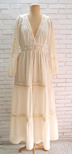 Hippie dresssummer dresshippie maxi dressromantic | Etsy Beige Long Sleeve Maxi Dress With Lace Trim, Bohemian Long Sleeve Dress With Lace Trim, Bohemian Maxi Dress With Lace Trim, Bohemian Long Maxi Dress With Lace Trim, Cream Tiered Flowy Maxi Dress, Flowy Tiered Cream Maxi Dress, Cream Long Bohemian Dress, Bohemian Long Cream Dress, Beige Bohemian Long Maxi Dress